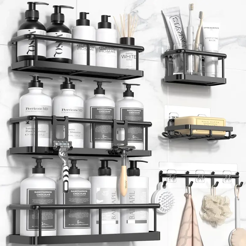 Adhesive Wall Mounted Storage Rack Set