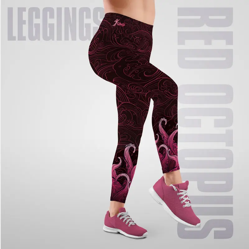 Leggings Red Octopus